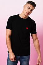 Boohoo Valentines Heart Embroidered T-shirt