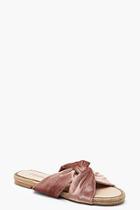 Boohoo Velvet Knot Espadrille Sliders