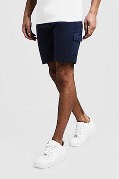 Boohoo Jersey Cargo Mid Length Shorts