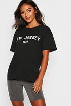 Boohoo Petite New Jersey Slogan T-shirt