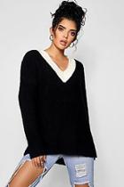 Boohoo Oversized Premium Chunky Deep V-neck Jumper