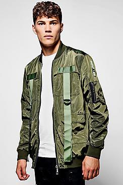 Boohoo Khaki Ma1 Utility Bomber Jacket
