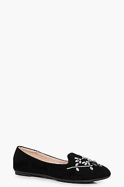 Boohoo Ella Embellished Slipper Ballets