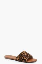 Boohoo Jessica Leopard Slider Sandals