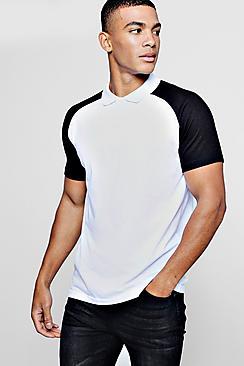 Boohoo Short Sleeve Raglan Polo