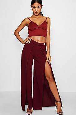 Boohoo Split Wide Leg Trouser