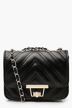 Boohoo Double Chevron Mini Cross Body