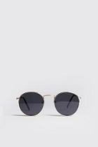 Boohoo Man Branded Round Sunglasses With Case