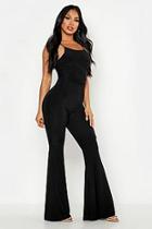 Boohoo Double Up Flare Jumpsuit