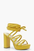 Boohoo Cross Strap Tie Up Platform Heels