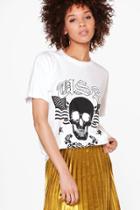 Boohoo Audrey Washed Print T-shirt White