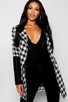 Boohoo Houndstooth Check Wrap Coat