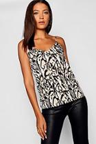 Boohoo Tall Animal Print Woven Cami