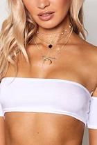 Boohoo Kate Layered Horn Plunge Necklace