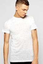 Boohoo Skater Fit Knitted T Shirt With Curved Hem White