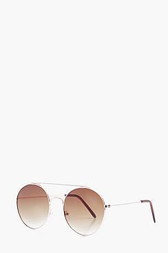 Boohoo Faded Lens Round Sunglasses
