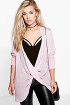 Boohoo Plus Isabelle Wrap Front Knitted Jumper