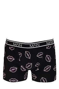 Boohoo Neon Lip Printed Boxers