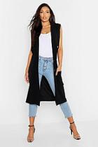 Boohoo Utility Pocket Longline Sleeveless Duster