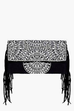 Boohoo Felicity Embellished Tassel Cross Body Bag