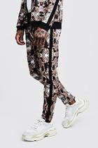 Boohoo All Over Baroque Printed Jogger With Tape Detail
