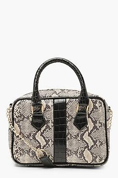 Boohoo Faux Snake Bowling Bag