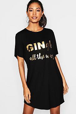 Boohoo Gin-gle Christmas Sleep Tee