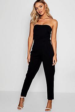 Boohoo Bandeau Slim Leg Jumpsuit