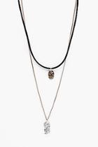 Boohoo Double Layer Necklace With Pendants