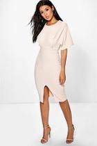 Boohoo Cally Crepe Front Split Detail Pencil Dress