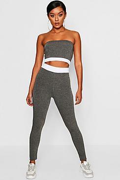 Boohoo Contrast Waist Band Leggings