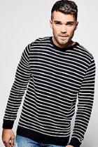 Boohoo Stripe Jumper With Panel Crew Neck