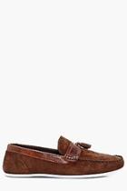 Boohoo Brown Real Suede Casual Tassel Loafers