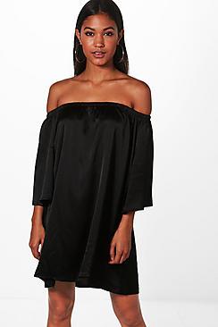 Boohoo Sophie Off Shoulder Shift Dress
