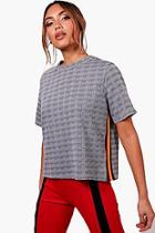 Boohoo Effy Check Sports Stripe T-shirt