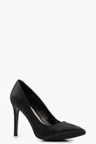 Boohoo Laura Satin Pointed Toe Court Heels