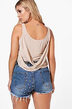 Boohoo Plus Wrap Back Top