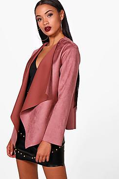 Boohoo Jasmine Suedette Waterfall Duster