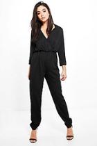 Boohoo Livia Premium Collared Tailored Jumpsuit