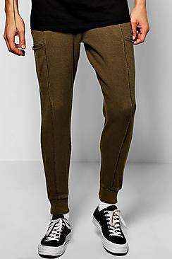 Boohoo Skinny Fit Waffle Panel Joggers
