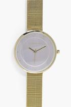 Boohoo Willow Metal Strap Minimalist Face Watch Gold