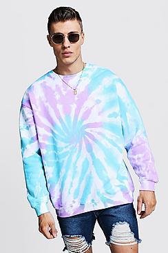 Boohoo Tie Dye Oversized Sweatshirt