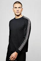 Boohoo Cuffed Long Sleeve T-shirt With Sleeve Taping