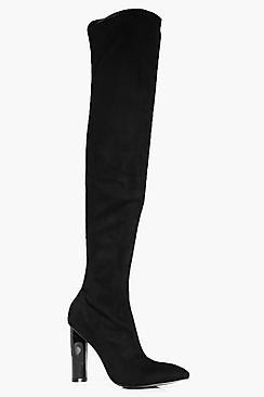 Boohoo Kayla Pointed Thigh High Boots