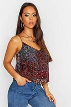 Boohoo Woven Paisley Cowl Cami