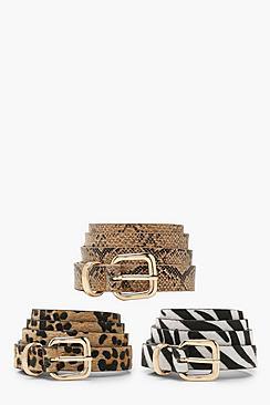 Boohoo Mixed Animal Skinny Belt Pack