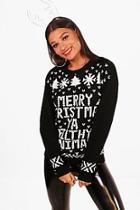 Boohoo Merry Christmas Ya Filthy Animal Sweater