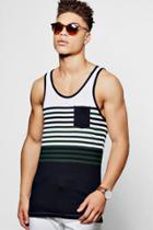 Boohoo Ombre Stripe Tank Top Green