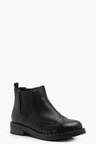 Boohoo Diana Stud Trim Chunky Chelsea