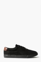 Boohoo Faux Suede Lace Up Trainers Black